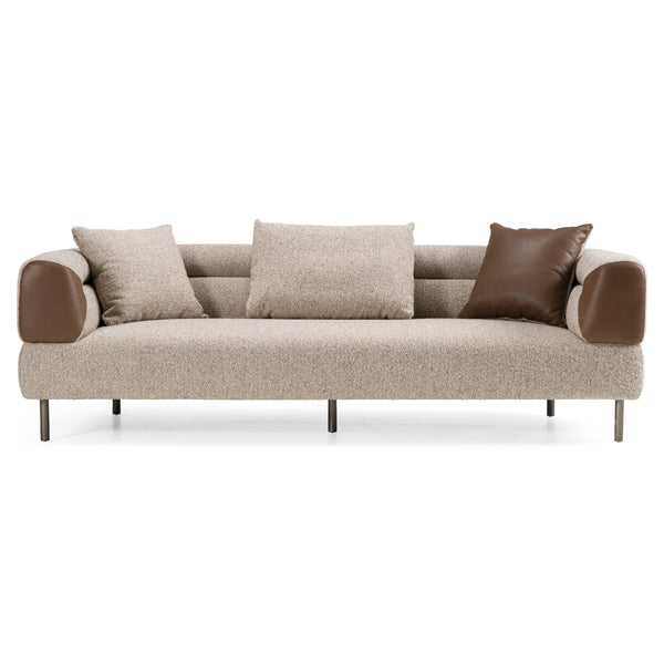 Plume Modern Brown Fabric Sofa