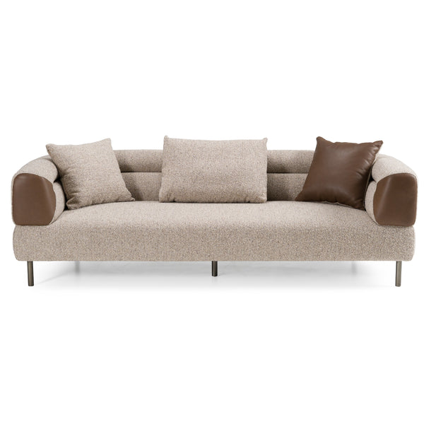 Plume Modern Brown Fabric Sofa