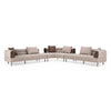 Plume Modern Brown Fabric Sectional Sofa