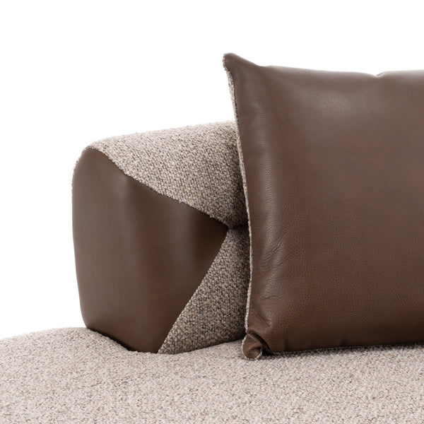 Plume Modern Brown Fabric Sectional Sofa