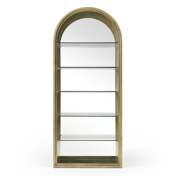 Modrest Poise Modern Antique Brass & Mirror Bookcase Model VGFA-SA2816