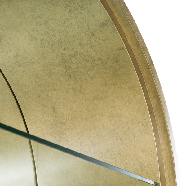 Poise Modern Antique Brass + Mirror Bookcase