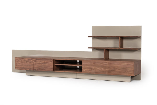 Nova Domus Pompeii Contemporary Grey & Walnut Entertainment Center Model VGBBVIG180501TV