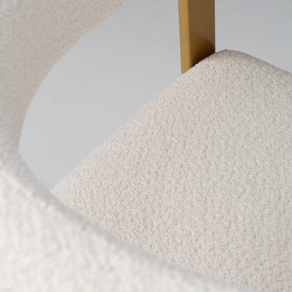 Modrest Pontiac Modern Beige Sherpa & Gold Dining Chair Model VGZAY129-BEI-DC