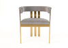 Modrest Pontiac Modern Grey Velvet & Champagne Gold Dining Chair Model VGZAY129-GRYG