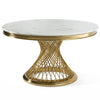 Modrest Potter White Marble & Gold Stainless Steel Round Dining Table Model VGZAT9007