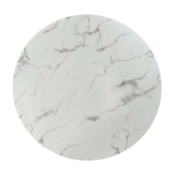 Modrest Potter White Marble & Gold Stainless Steel Round Dining Table Model VGZAT9007