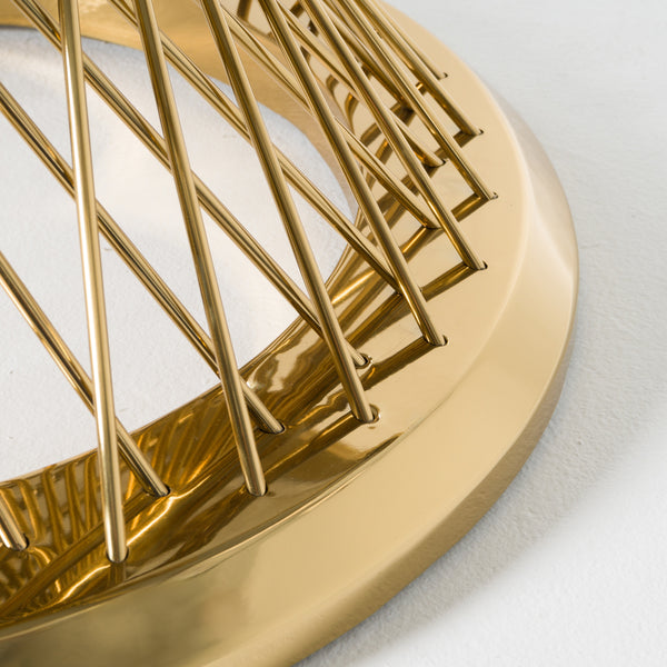 Modrest Potter White Marble & Gold Stainless Steel Round Dining Table Model VGZAT9007