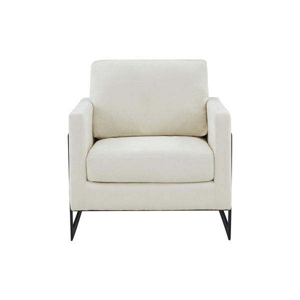 Modrest Prince Contemporary Cream & Black Fabric Accent Chair Model VGRHRHS-AC-257-WHT-CH