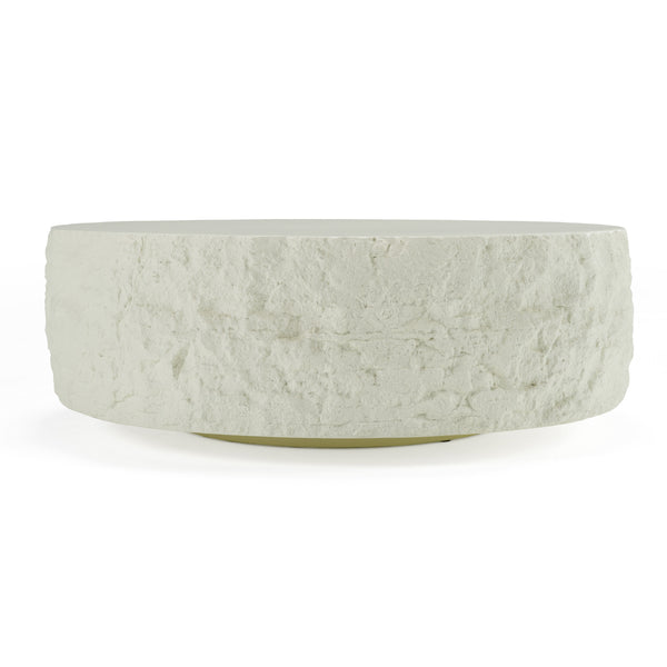 Modrest Quarry Modern Off White Round Coffee Table Model VGVC-CT112