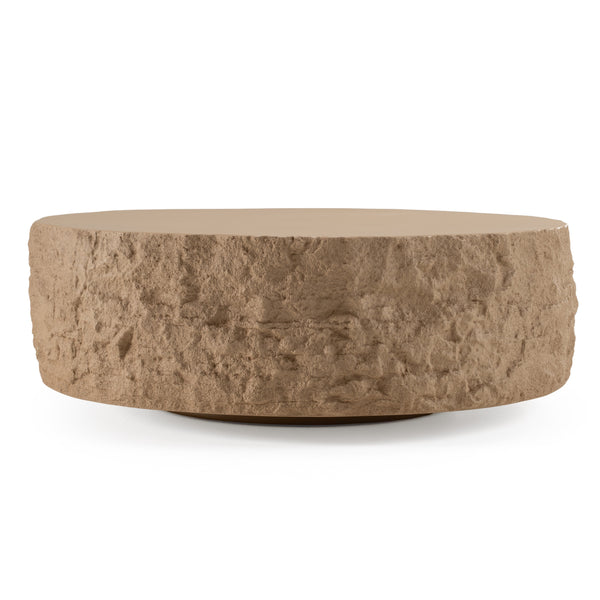 Modrest Quarry Modern Beige Round Coffee Table Model VGVC-CT112-BGE