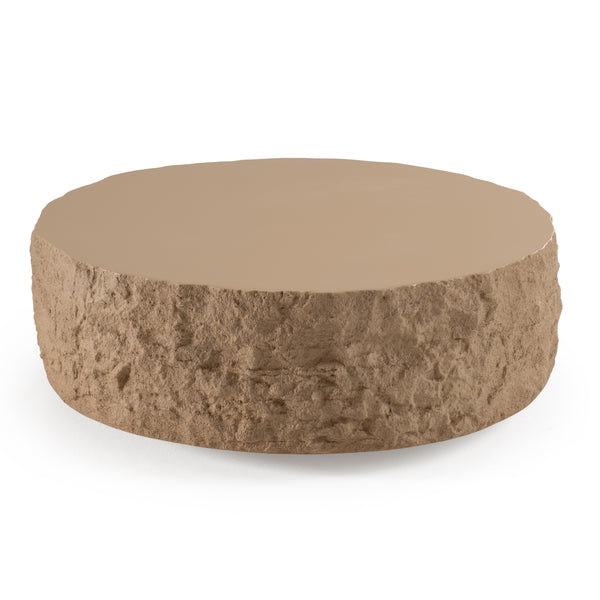 Modrest Quarry Modern Beige Round Coffee Table Model VGVC-CT112-BGE