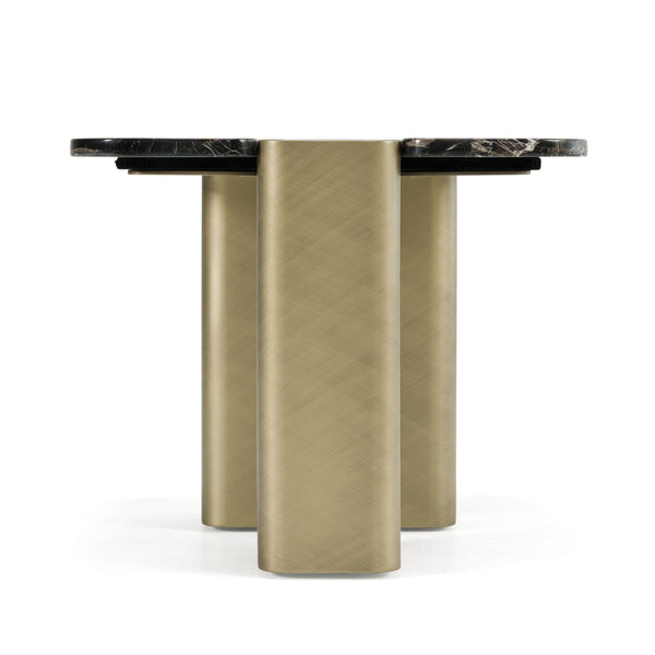 Modrest Quest Modern Black Rose Marble & Antique Brass End Table Model VGFA-CT2017