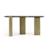 Quest Modern Black Rose Marble + Antique Brass Console Table