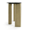 Quest Modern Black Rose Marble + Antique Brass Console Table