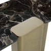 Quest Modern Black Rose Marble + Antique Brass Console Table