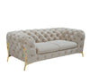 Divani Casa Quincey Transitional Beige Velvet Loveseat Model VGKNK8520-BEI-L