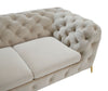 Quincey Transitional Beige Velvet Loveseat