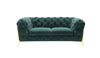 Divani Casa Quincey Transitional Emerald Green Velvet Loveseat Model VGKNK8520-GRN-L