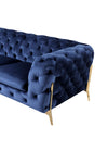 Divani Casa Quincey Transitional Blue Velvet Sofa Model VGKNK8520-BLU-S