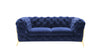 Quincey Transitional Blue Velvet Loveseat