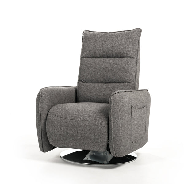 Divani Casa Fairfax Modern Grey Fabric Recliner Chair Model VGMB-R033-GRY