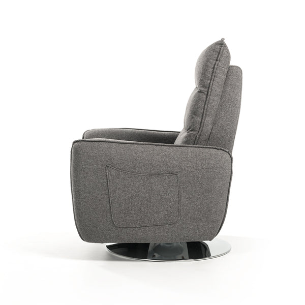 Divani Casa Fairfax Modern Grey Fabric Recliner Chair Model VGMB-R033-GRY