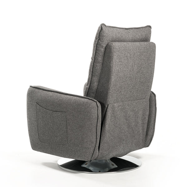 Divani Casa Fairfax Modern Grey Fabric Recliner Chair Model VGMB-R033-GRY