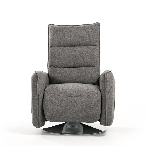 Divani Casa Fairfax Modern Grey Fabric Recliner Chair Model VGMB-R033-GRY