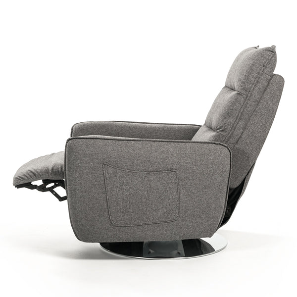 Divani Casa Fairfax Modern Grey Fabric Recliner Chair Model VGMB-R033-GRY