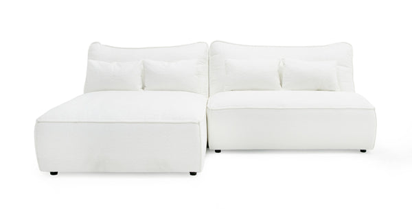 Divani Casa Racine Modern White Fabric Modular Sectional Sofa Model VGSX-FF22054-WHT