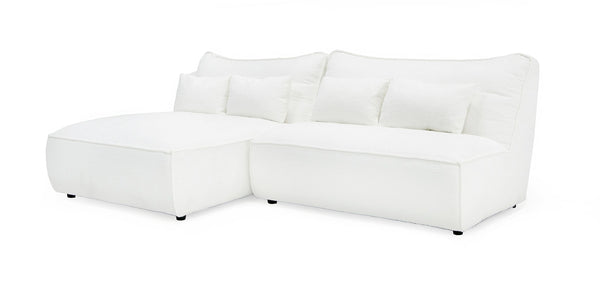 Divani Casa Racine Modern White Fabric Modular Sectional Sofa Model VGSX-FF22054-WHT