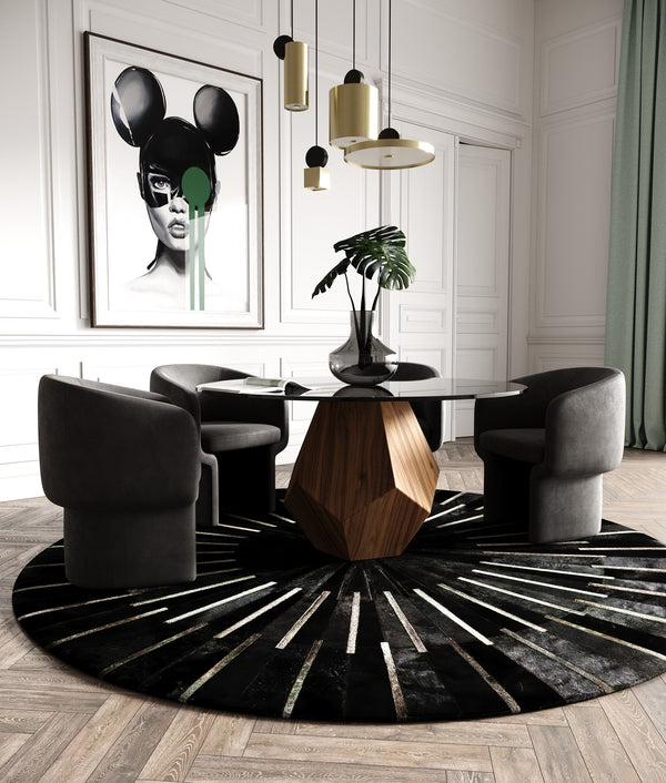 Modrest Rackham Mid Century Walnut Round Dining Table Model VGBBMI1501