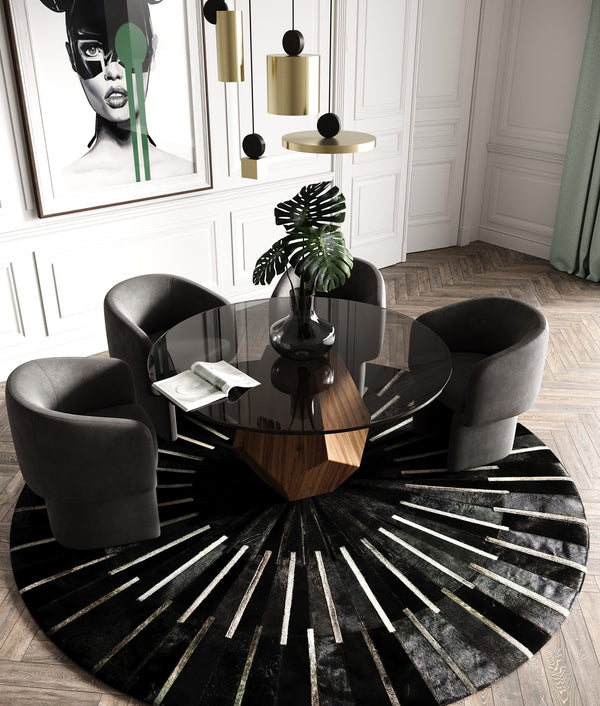 Modrest Rackham Mid Century Walnut Round Dining Table Model VGBBMI1501