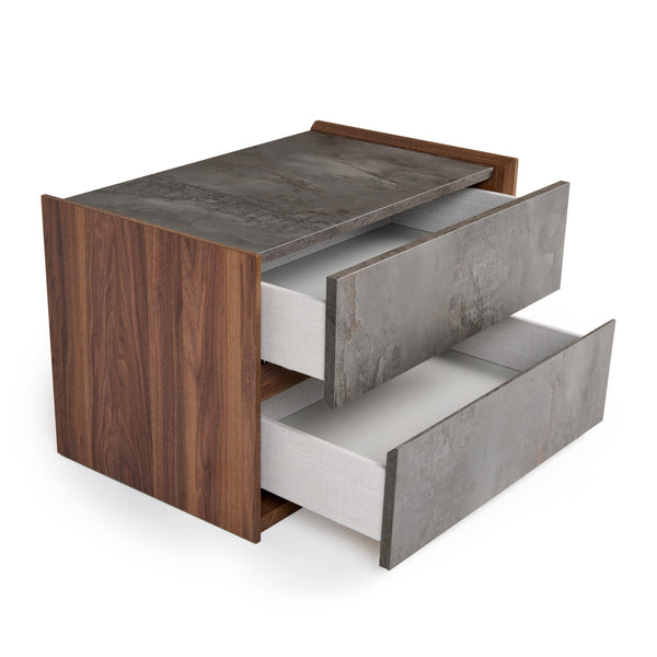 Nova Domus Rado Modern Walnut & Stucco Nightstand Model VGACRADO-NS
