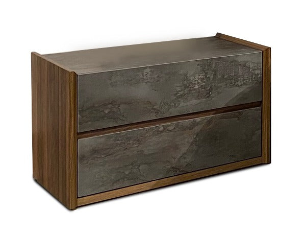 Nova Domus Rado Modern Walnut & Volcanic Slate 4 Piece Bedroom Set Model VGACRADO-WAL-4PC-SET