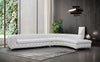 Divani Casa Kohl Contemporary White Raf Curved Shape Sectional Sofa With Chaise Model VGEV-2179-WHT-RAF-SECT
