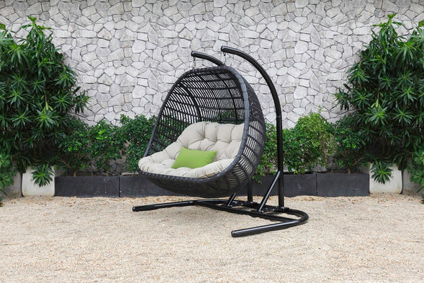 Renava San Juan Outdoor Black & Beige Hanging Chair Model VGATRAHM-026