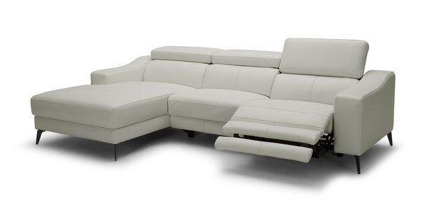 Modrest Rampart Modern L Shape Laf White Leather Sectional Sofa With 1 Recliner Model VGKM-5325-LAF-WHT-SECT