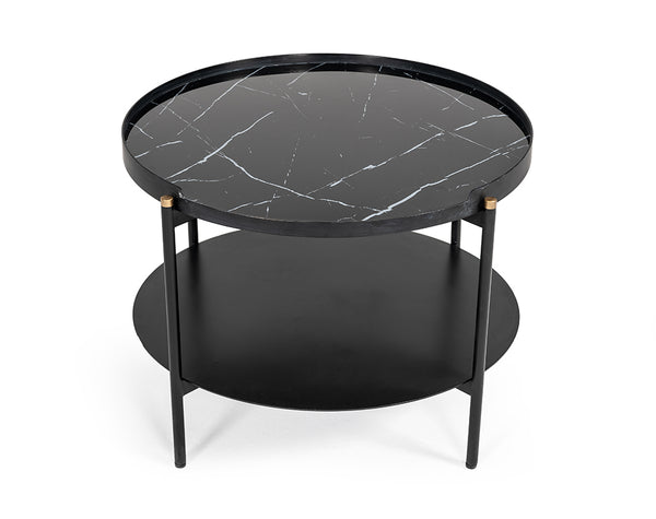 Modrest Randal Modern Round Black Metal Coffee Table Model VGLBCOMP-CF60-02