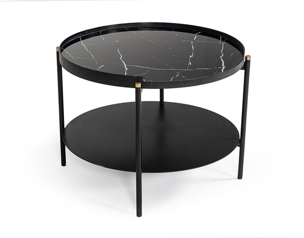Modrest Randal Modern Round Black Metal Coffee Table Model VGLBCOMP-CF60-02