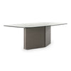 Raphael Modern Glass + Silver Dining Table