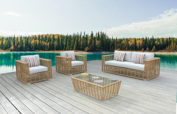 Renava Ko Tao Outdoor Beige & Wicker Sofa Set Model VGATRASF-054-SET