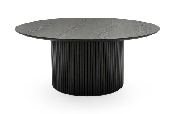 Modrest Rawlins Modern Mid Century Black Ash Round Coffee Table Model VGDW-J5939A-BLK