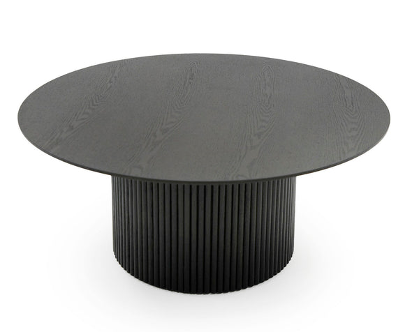 Modrest Rawlins Modern Mid Century Black Ash Round Coffee Table Model VGDW-J5939A-BLK