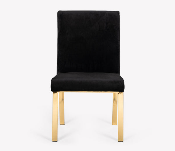 Modrest Reba Modern Black Velvet & Gold Dining Chair (Set Of 2) Model VGVCB0258G-BLK
