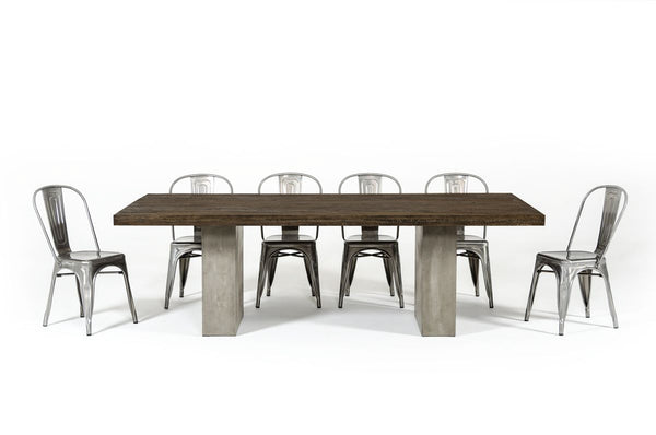 Renzo Modern Oak & Concrete 118" Dining Table
