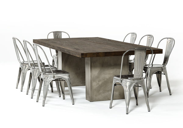 Renzo Modern Oak & Concrete 118" Dining Table