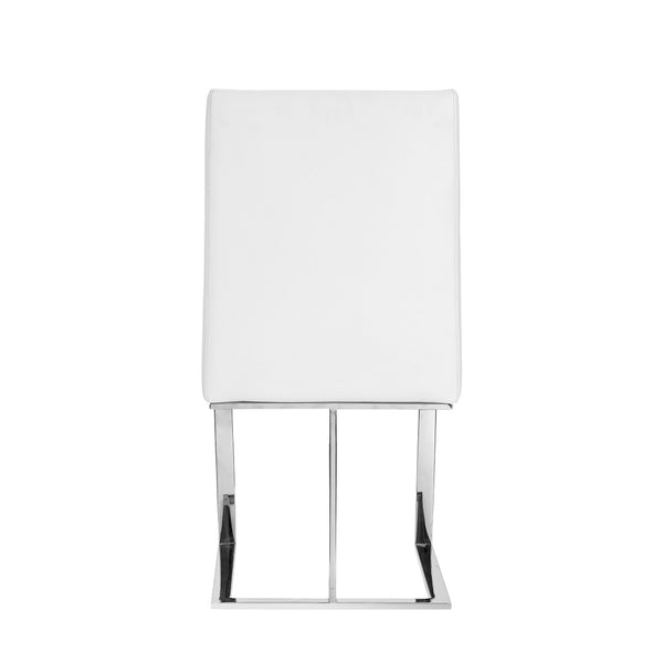 Modrest Frankie Modern White & Brushed Stainless Steel Dining Chair Model VGGA-6917CH-WHT-SS-DC