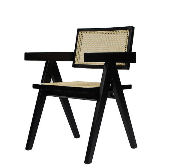 Modrest Aurora Modern Rattan And Wenge Dining Arm Chair Model VGCS-ACH-21026-WNG